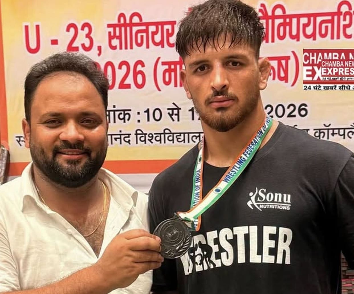 Sumit, a wrestler from Churah, won the bronze medal.