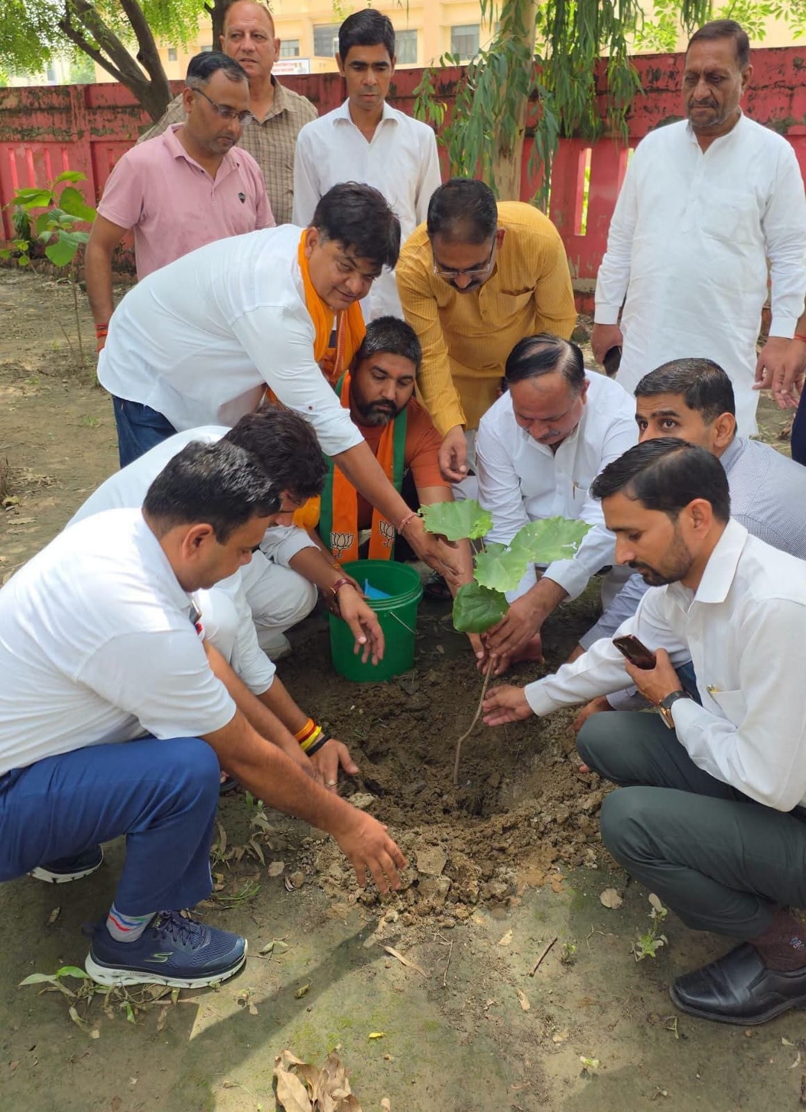 Tree plantation carried out under the 'A Tree in Mother's Name' campaign.