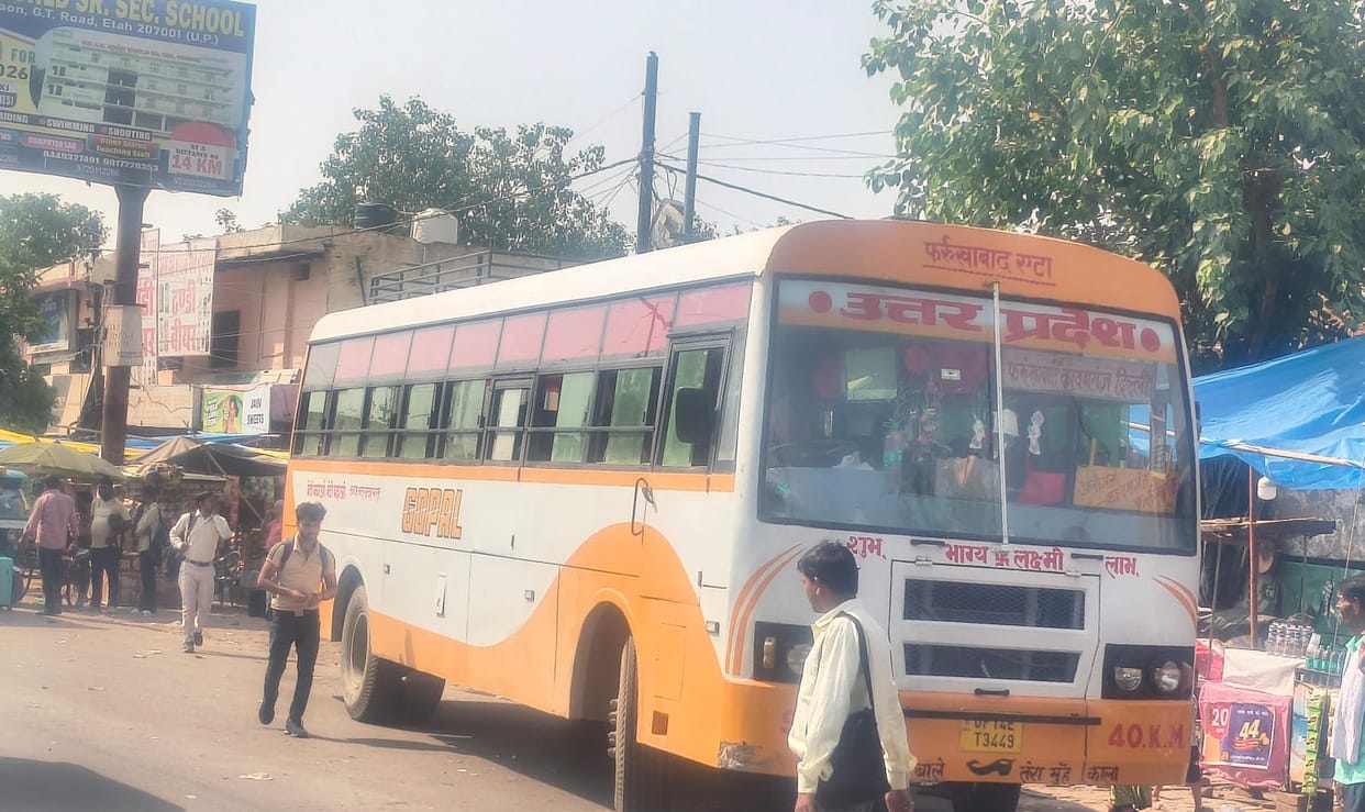 Illegal passenger pickup continues unabated; private bus drivers are picking up passengers right in front of the bus stand.