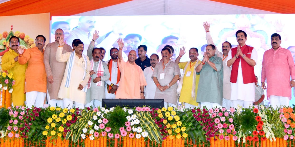 Public representatives welcomed the Chief Minister at the helipad.
