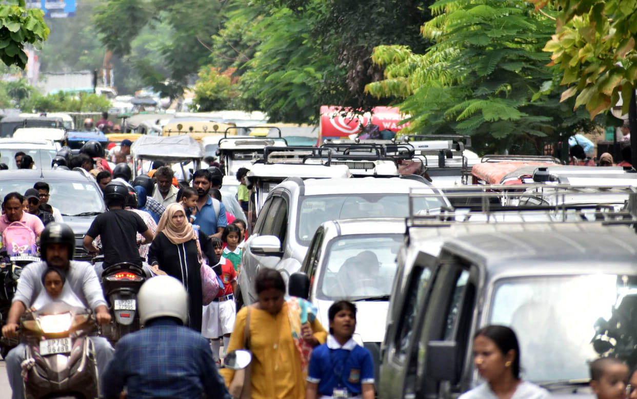 Haphazard parking has reduced the width of roads from 40 feet to 10 feet.