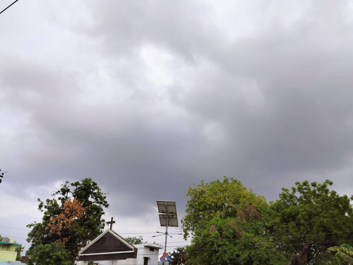 It rained all night; morning sunshine increased the humidity.