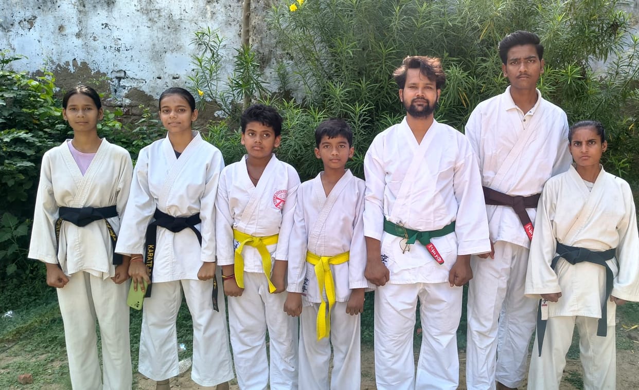 Players demonstrated their proficiency in the karate belt examination.