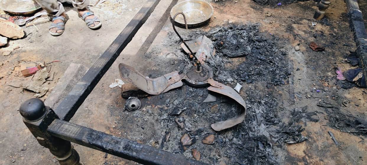 Cylinder explodes while cooking; household reduced to ashes.
