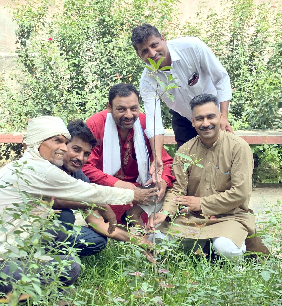 The campaign was launched by planting a Rudraksha sapling.