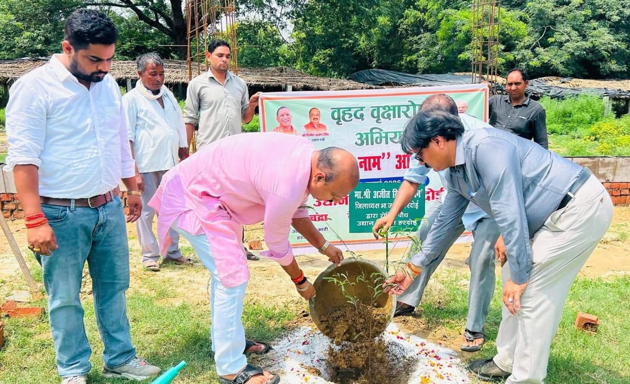 Public representatives and officials planted saplings and pledged to care for them.