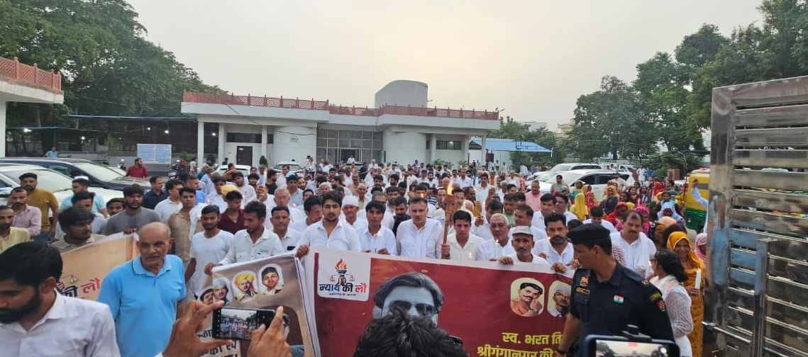 Candle march for justice in the Bharat Tiwari encounter case.