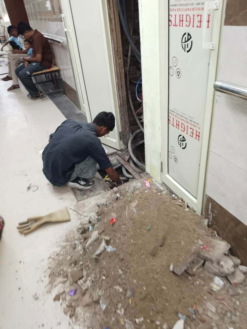 Electrical cables and panels are being replaced at the hospital after 20 years