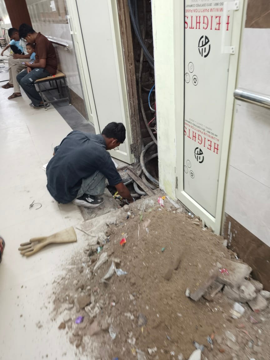 Electrical cables and panels are being replaced at the hospital after 20 years