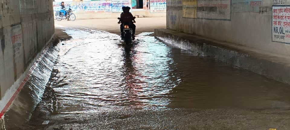 People are troubled by waterlogging in the underbridge.