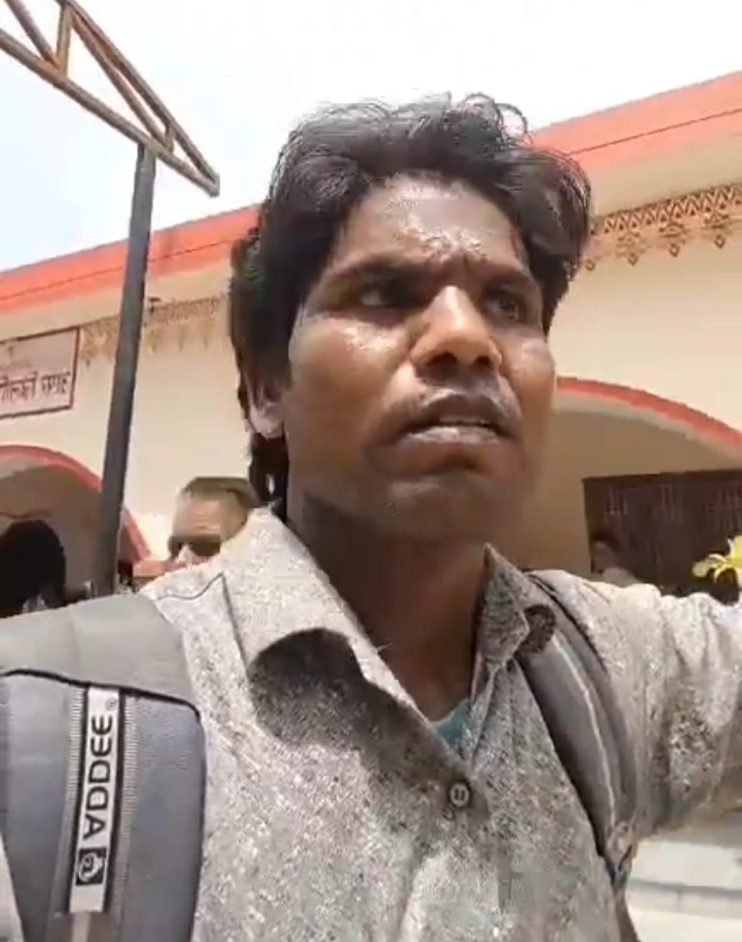 A young man poured petrol on himself in the Collectorate...causing chaos.