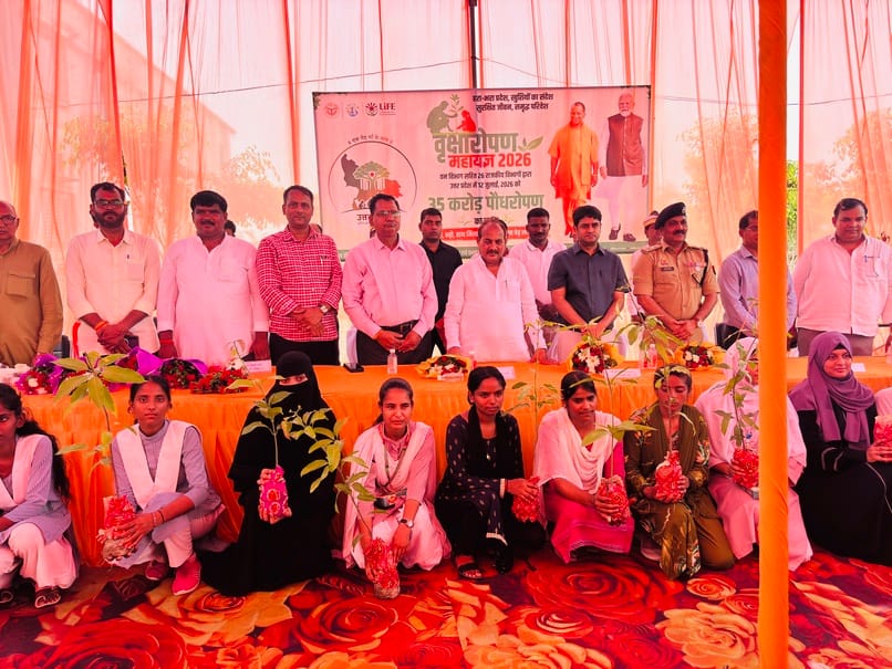 Prison Minister plants saplings along the highway.