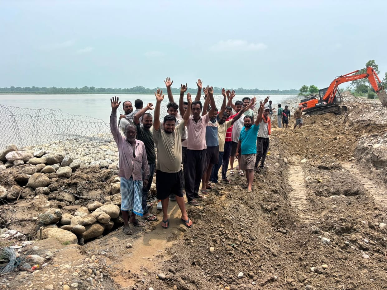 Slow pace of incomplete flood control project... protests.
