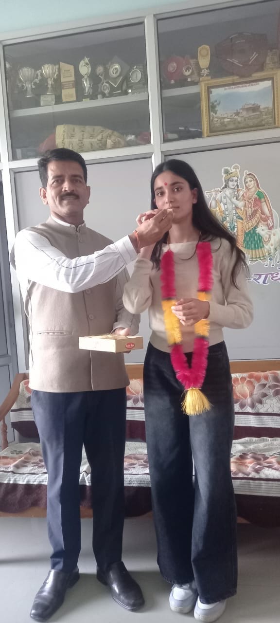 Apoorvi from Radha Krishna School, Ghandalvi, secured the 10th position in the merit list.