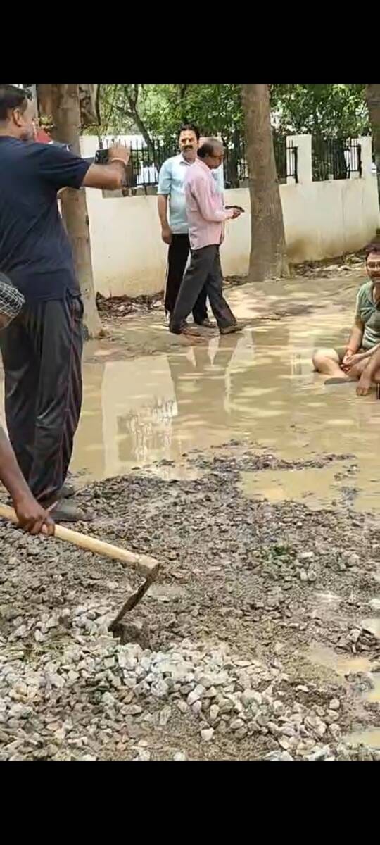 When the road wasn't built, they celebrated a 'Mud Festival' to hold up a mirror to the situation.