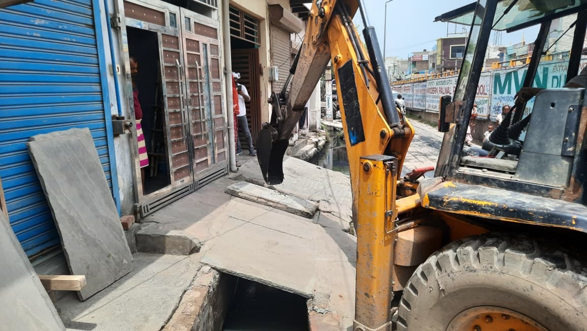 Cleaning of drains is being carried out after removing encroachments.