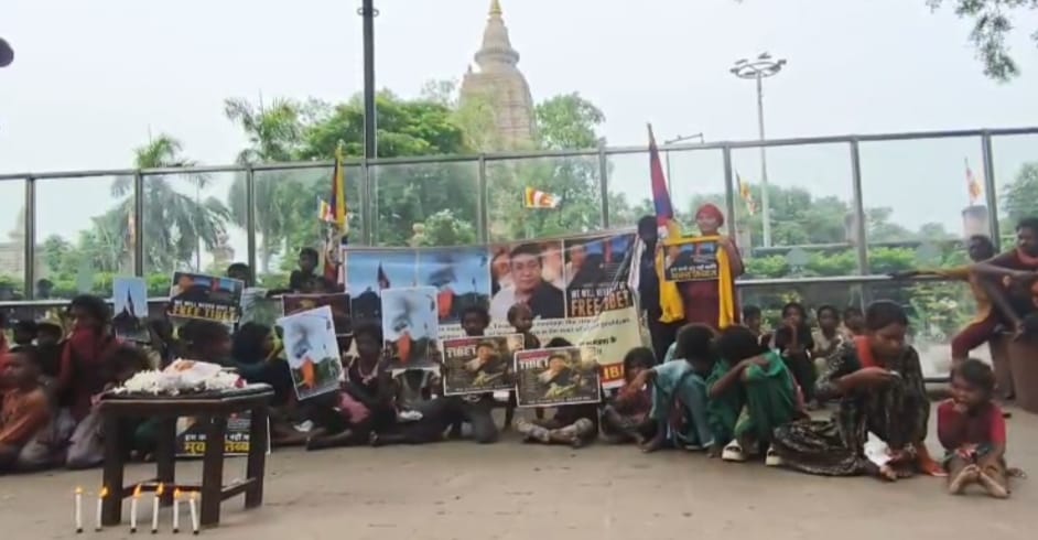 tibetan community protests near mahabodhi temple seeks india support on tibet issue today bihar news