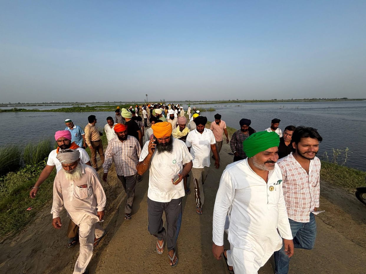 Consensus reached following BKU protest; Chandpur road to be constructed after two days of water drainage.