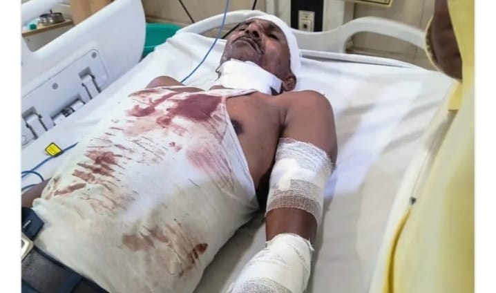 Tractor runs over elderly man lying on a cot; cultivator pierces his neck.