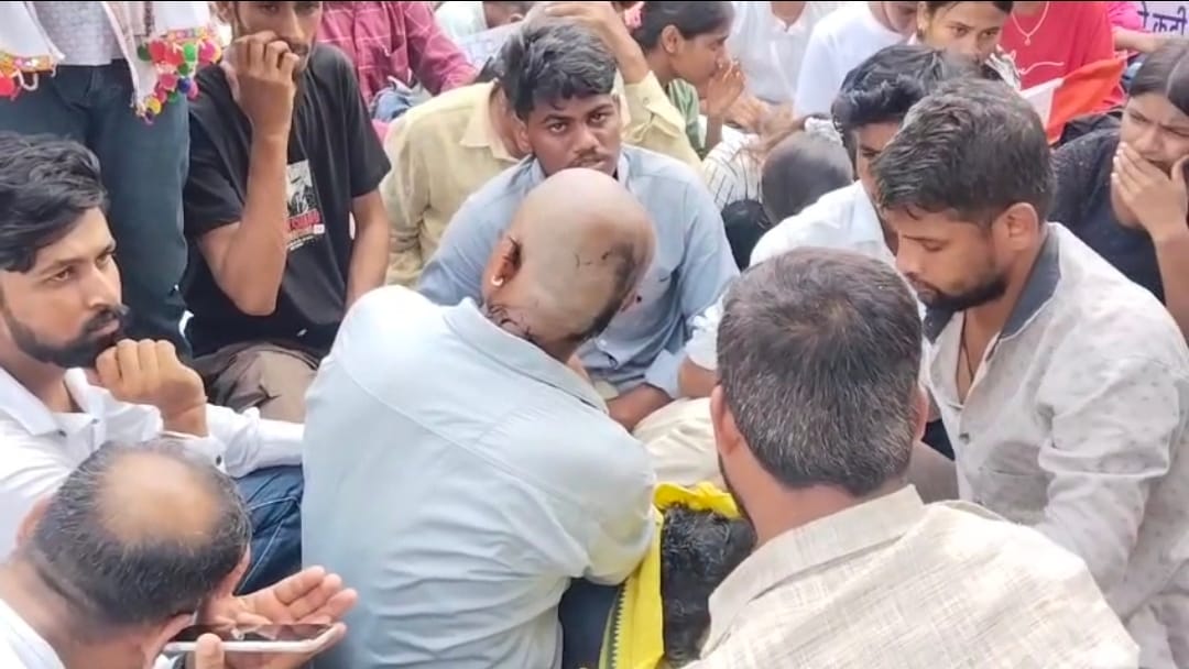Students staged a fierce protest at the Indore Collector's office; during the demonstration