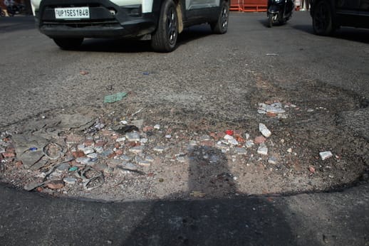 Potholes galore in the city... roads dug up for drainage work; Municipal Corporation busy with patchwork repairs.