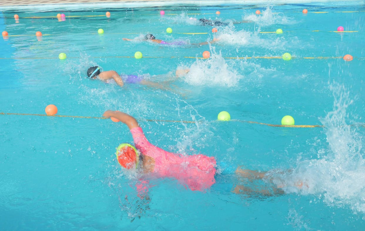 Spectacular start to the Sports Fiesta; children showcased their talent in the swimming pool.
