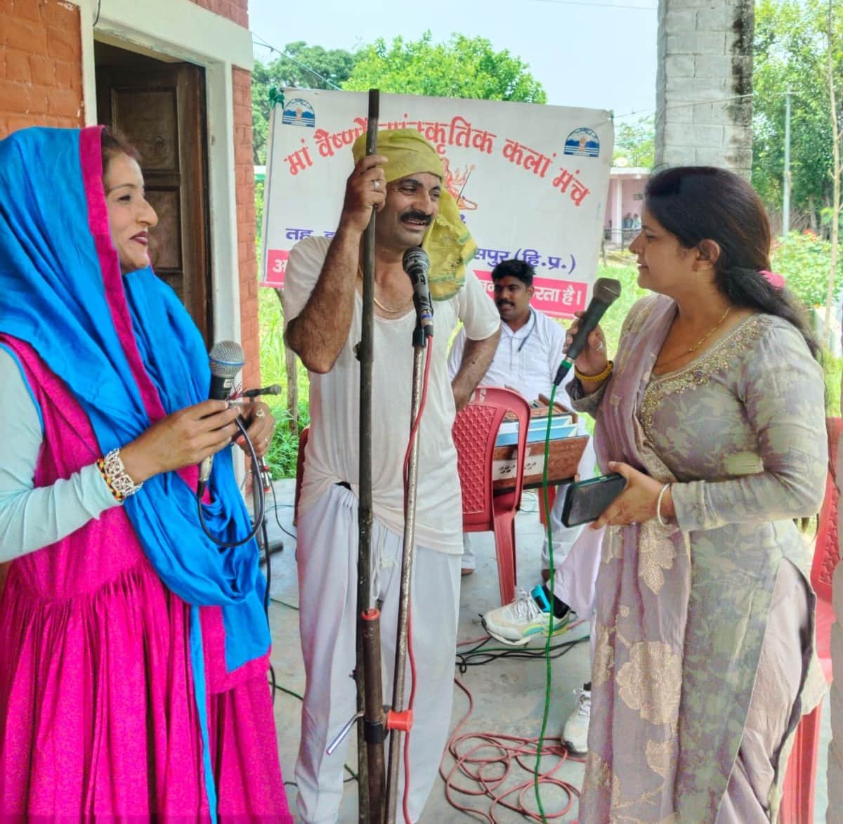 Information about welfare schemes was disseminated through folk songs and street plays.