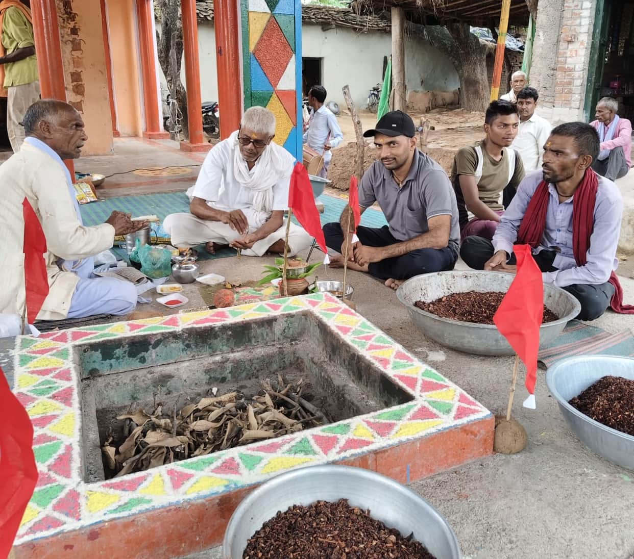 Villagers performed prayers for peace, prosperity, and better crop yields