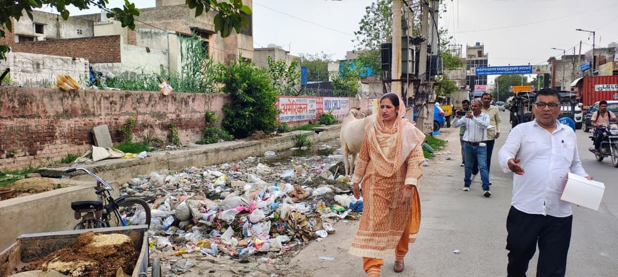 The Chairperson inspected the city and found garbage heaps and filth at 382 locations.
