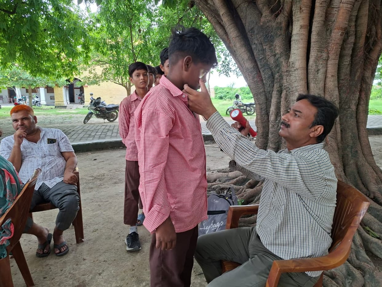 RBSK team conducted health check-ups for 100 students.