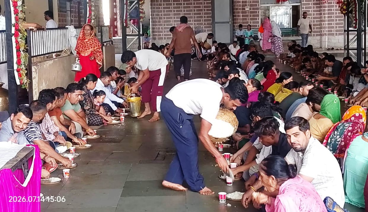A massive surge of devotees at Baba Nahar Singh Temple.
