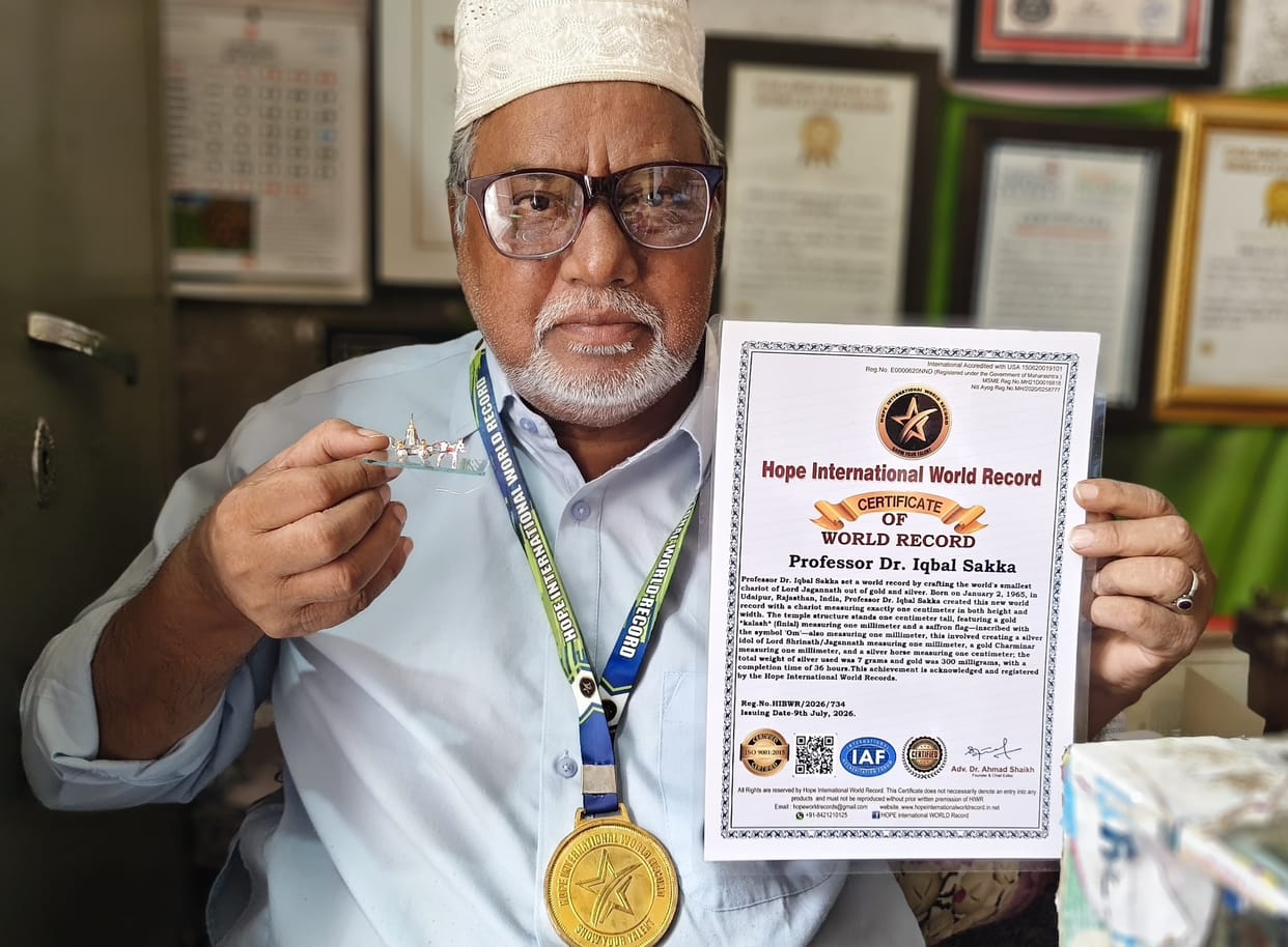 Udaipur-based gold artisan Dr. Iqbal Sakka sets a new world record