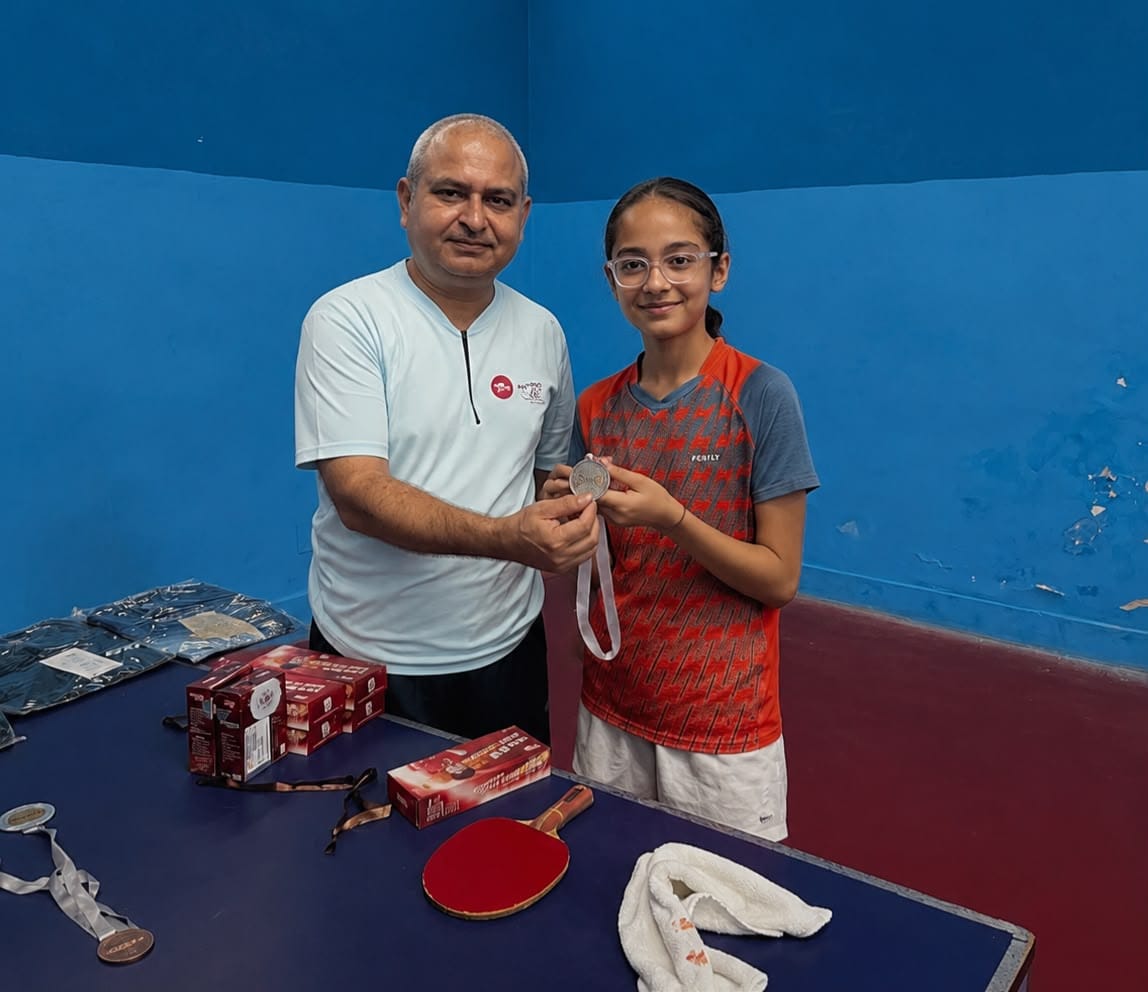 Aadya Virmani won two medals at the Monsoon Table Tennis Tournament.