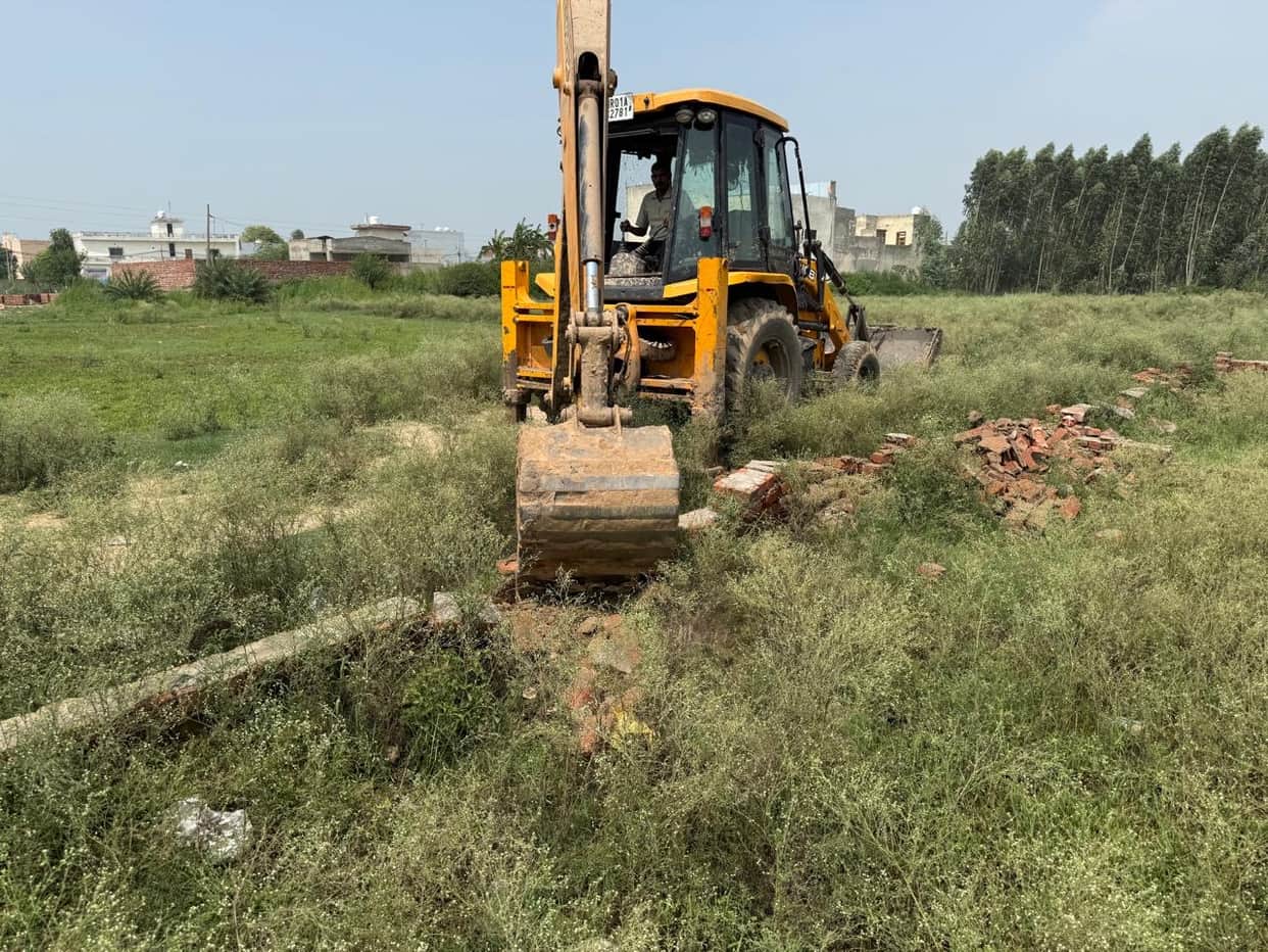 Roads under construction in an illegal colony were demolished.