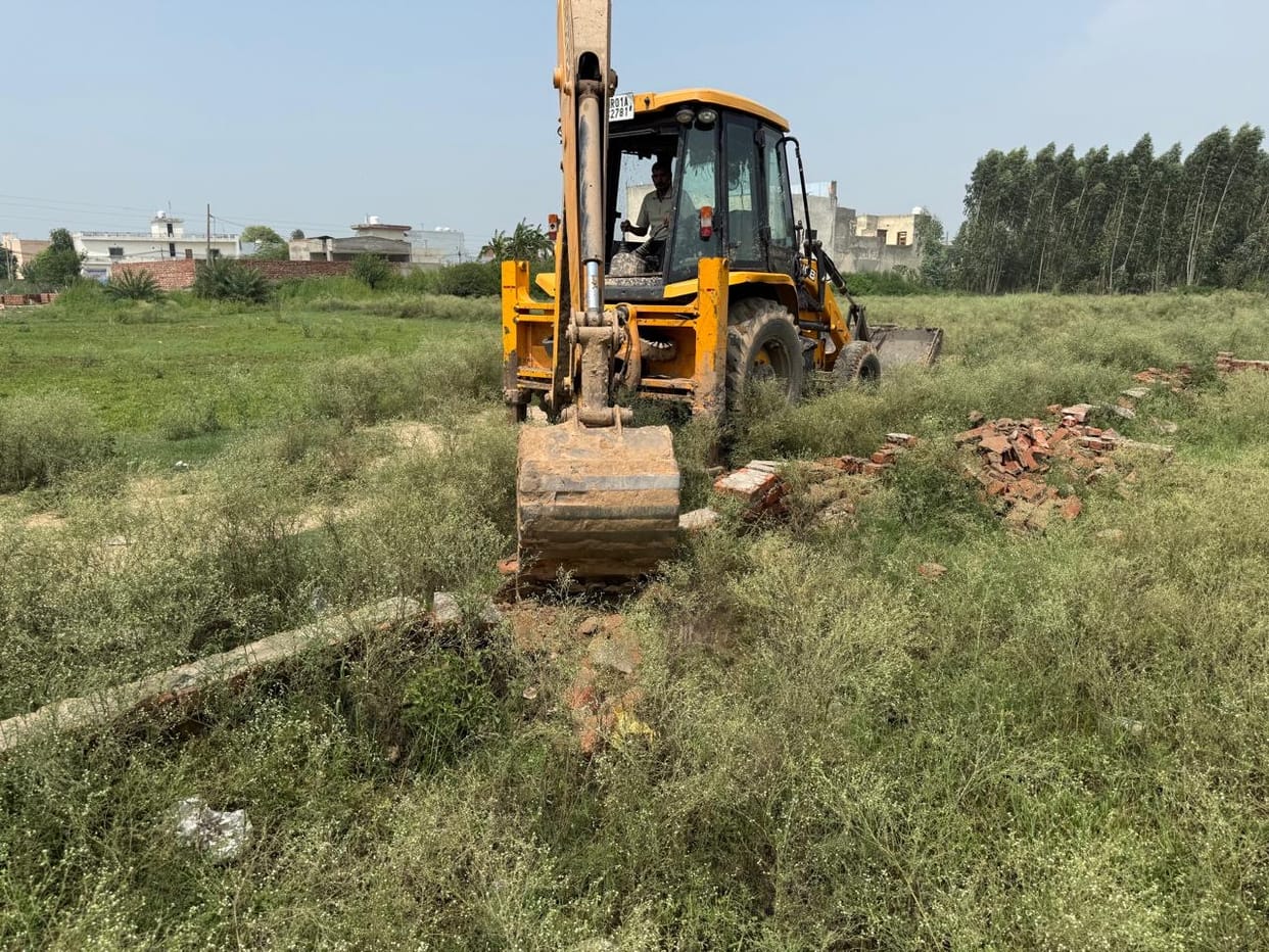 Roads under construction in an illegal colony were demolished.