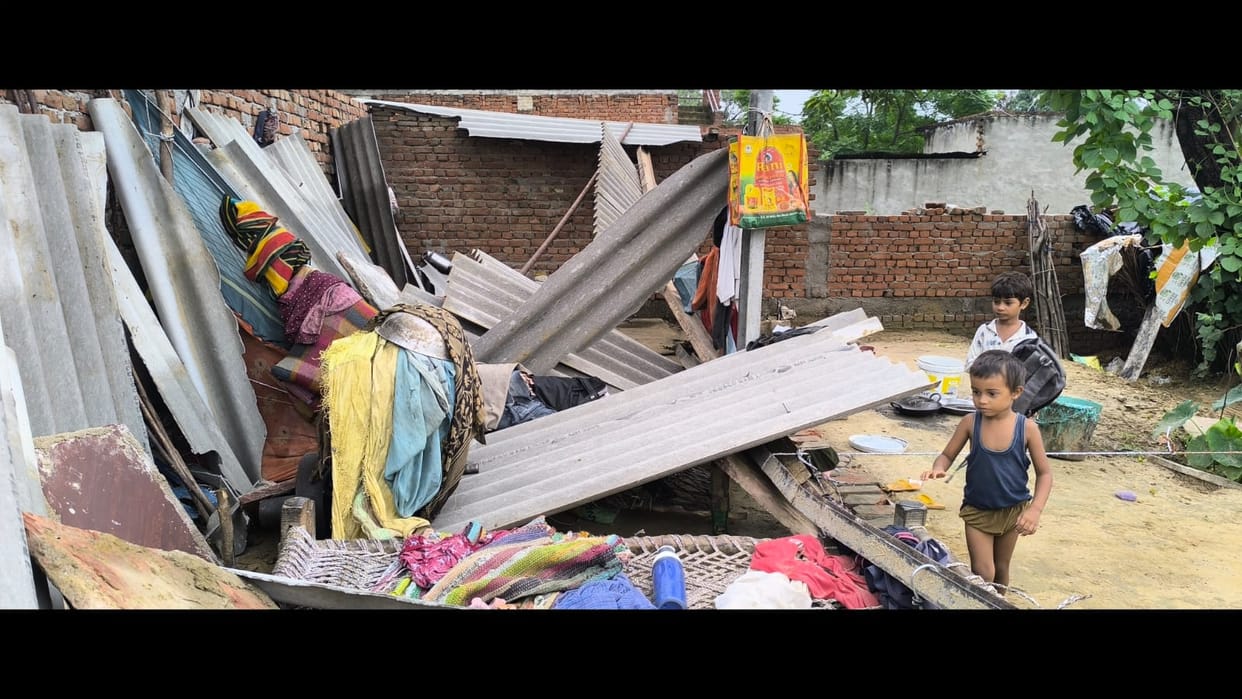 Tiled house collapses suddenly