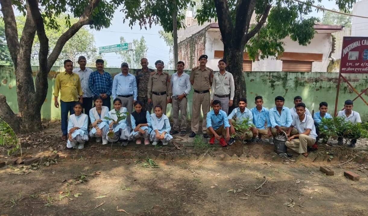 NCC cadets planted saplings.