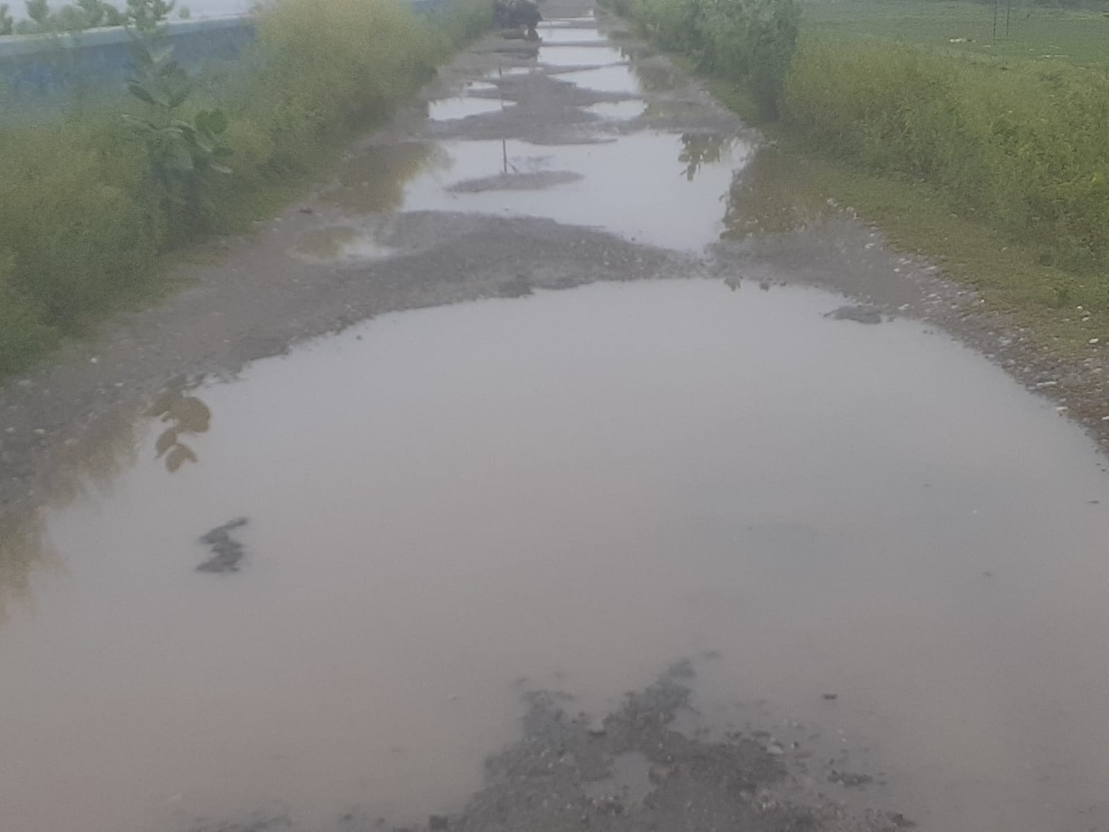 जर्जर शारदा सागर डैम की मुख्य सड़क। संवाद