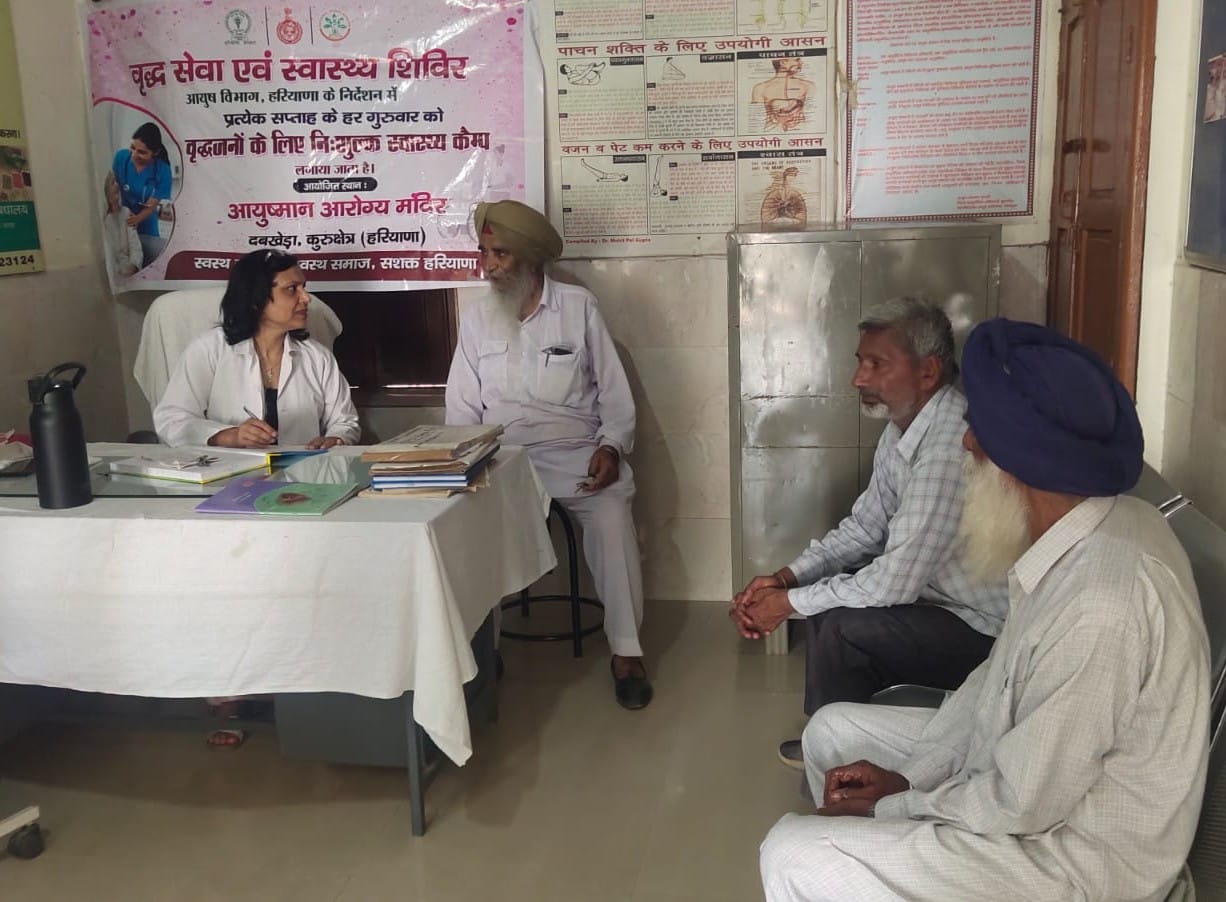 Ayurvedic experts conducted health check-ups for 145 senior citizens.