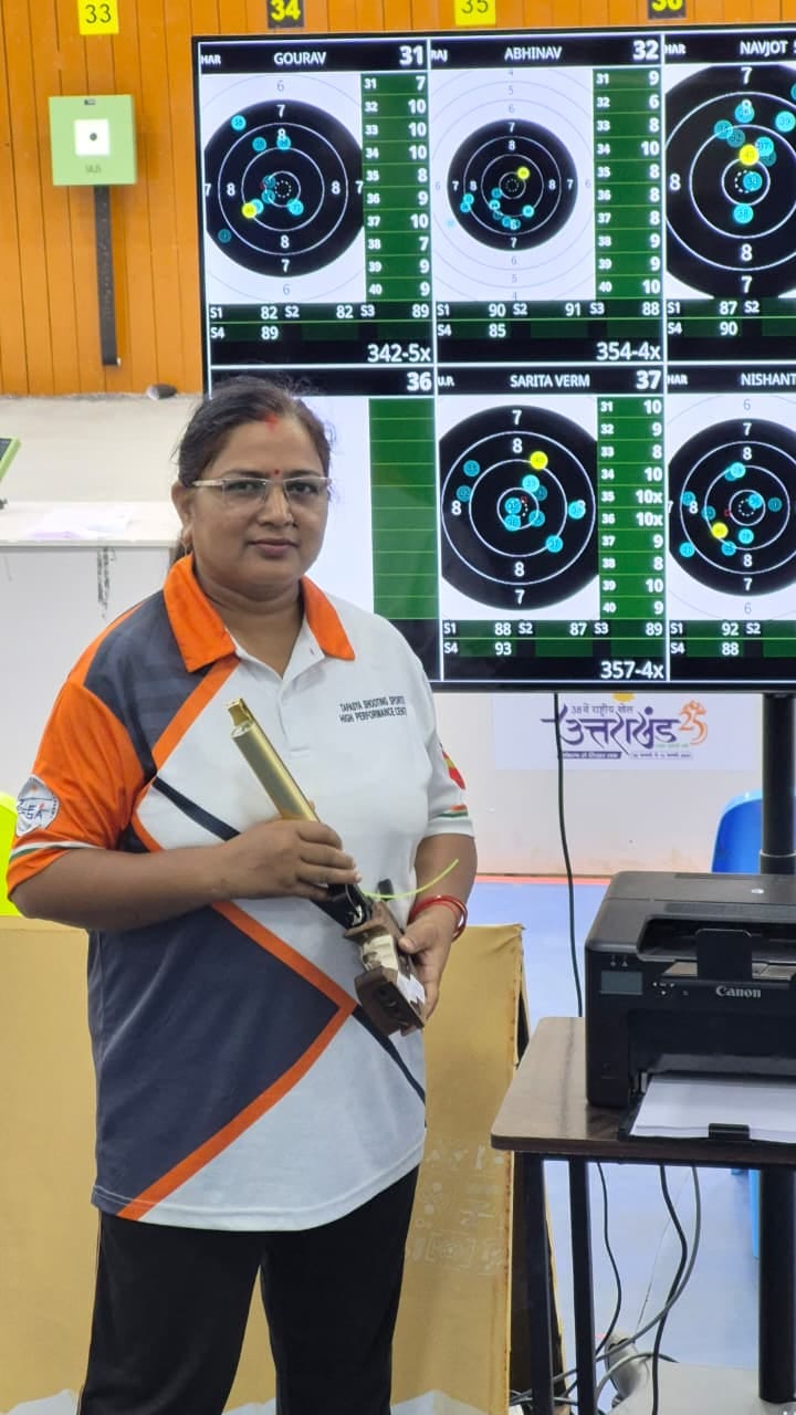Sarita triumphs on all three fronts work, family, and sports bringing glory to Ayodhya at the pre-national shooting event