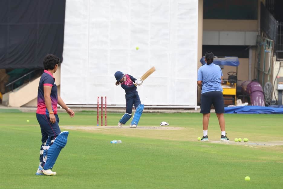 Women cricketers sweated it out in Dharamshala.