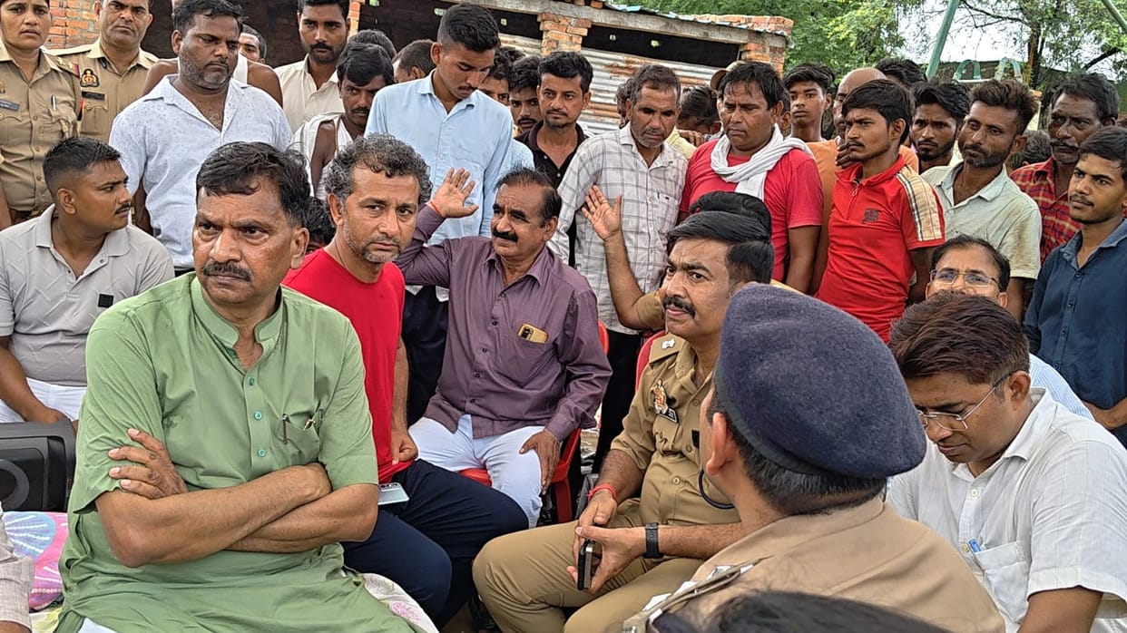MP staged a sit-in with family members for 14 hours; FIR registered against unknown persons.