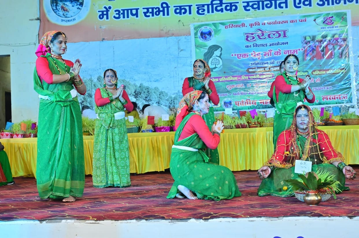 Colors of Uttarakhandi culture showcased at the Harela folk festival.
