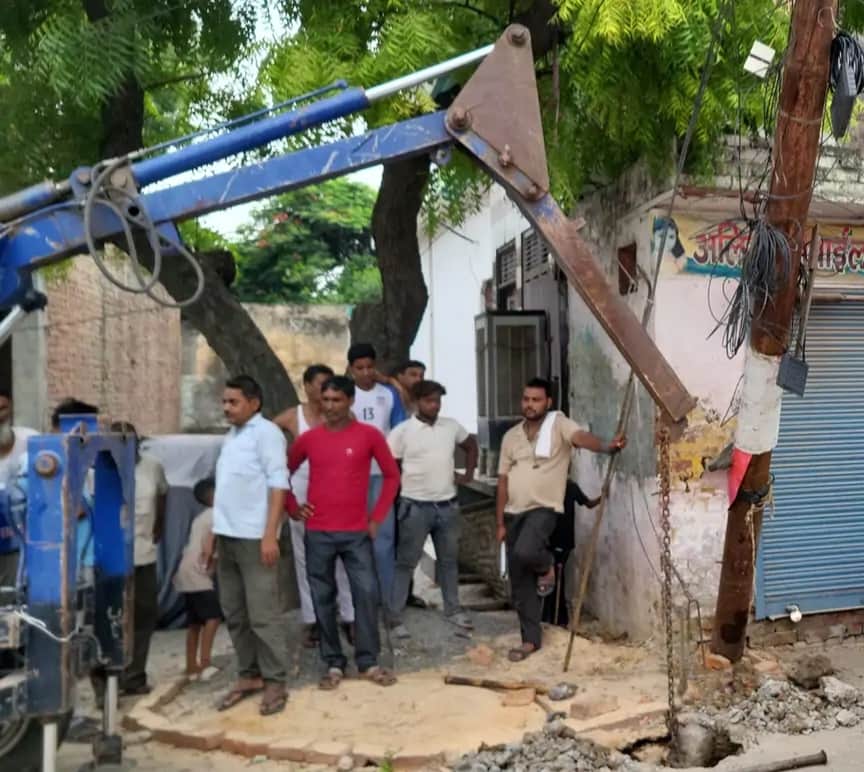 Car crashes into high-tension pole; power out for 15 hours, leaving people distressed amidst scorching heat.