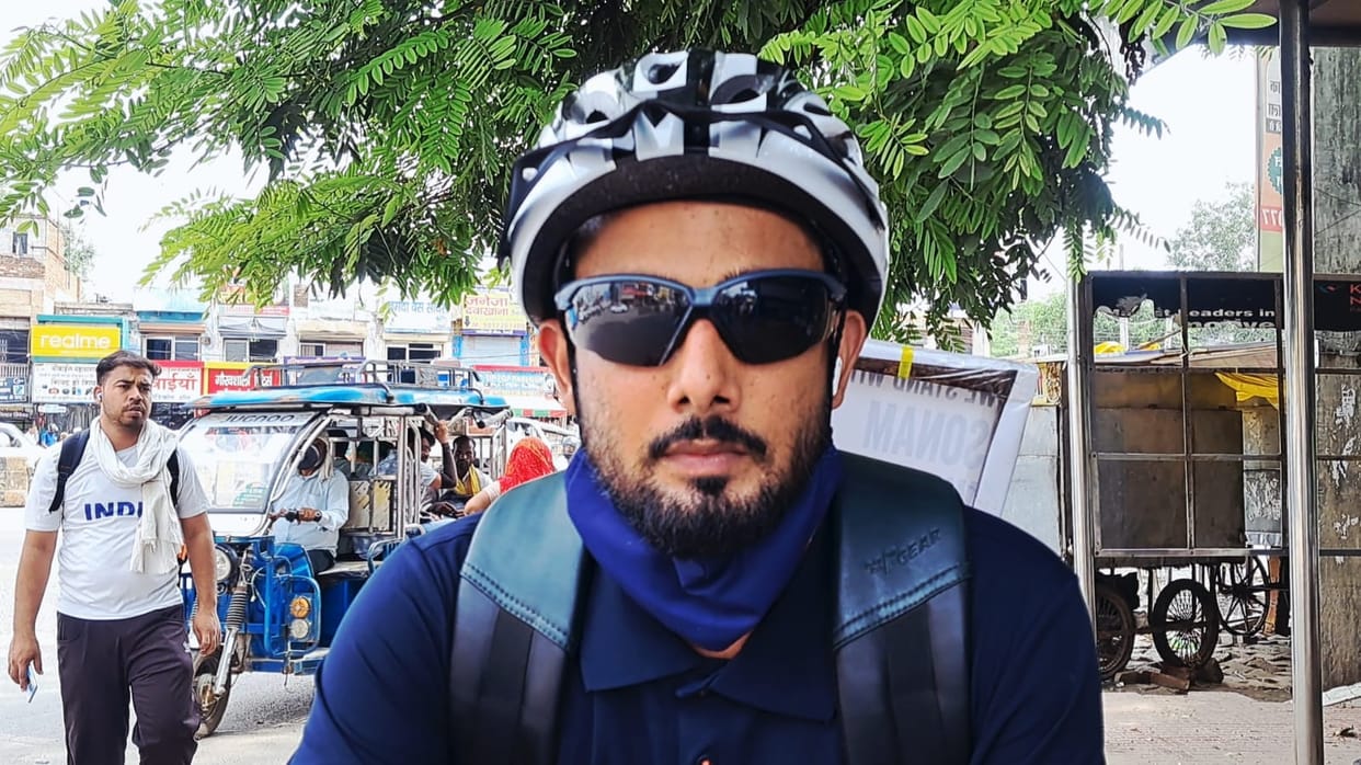 Merchant Navy cadet welcomed upon embarking on a bicycle journey in support of Sonam Wangchuk.