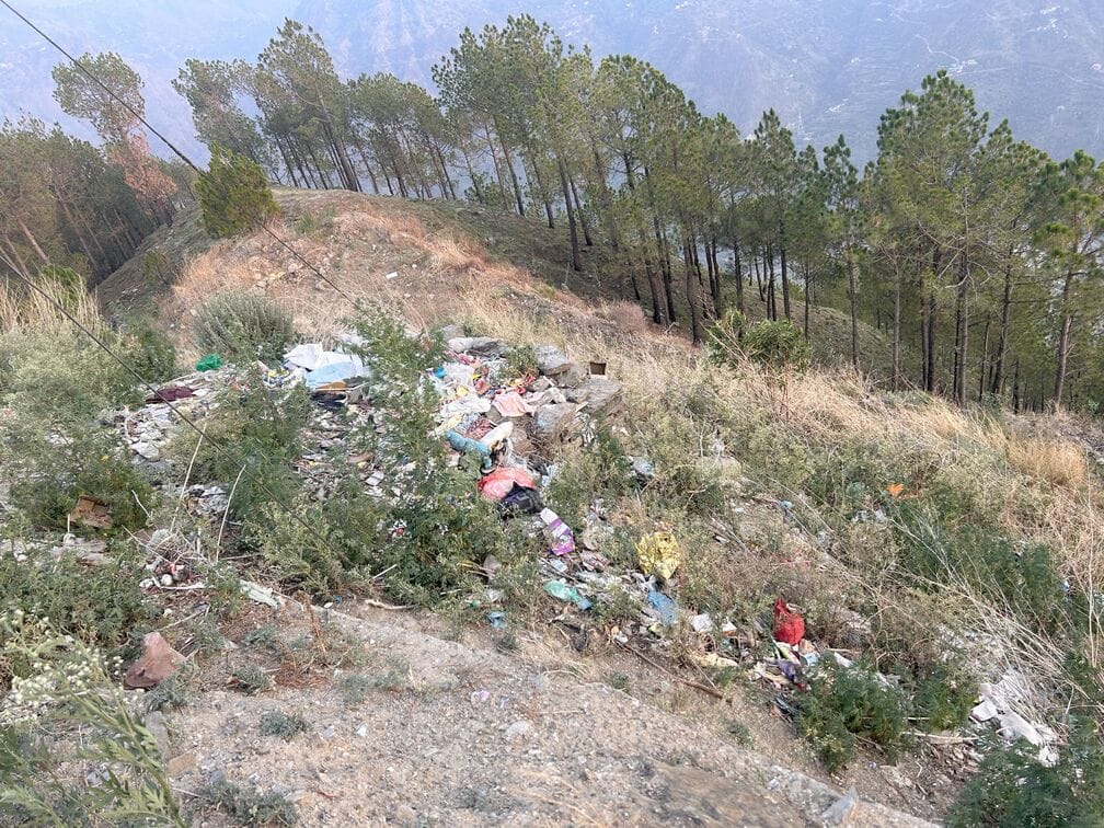 Nitthar forest becomes a haunt for alcoholics; piles of bottles and trash accumulate.