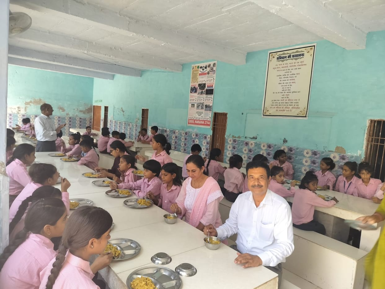 The Block Education Officer inspected the school and tasted the mid-day meal.