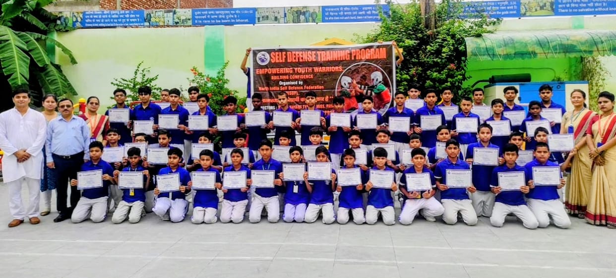 Students received self-defense training certificates.