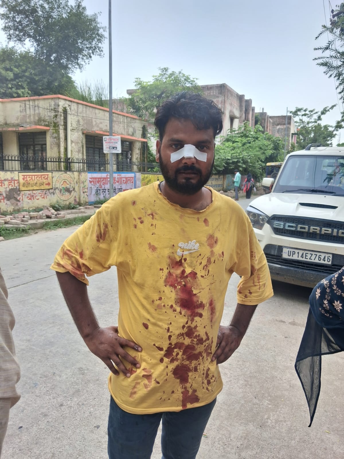 Two groups clashed over a domestic dispute; a scuffle also broke out at the police station.