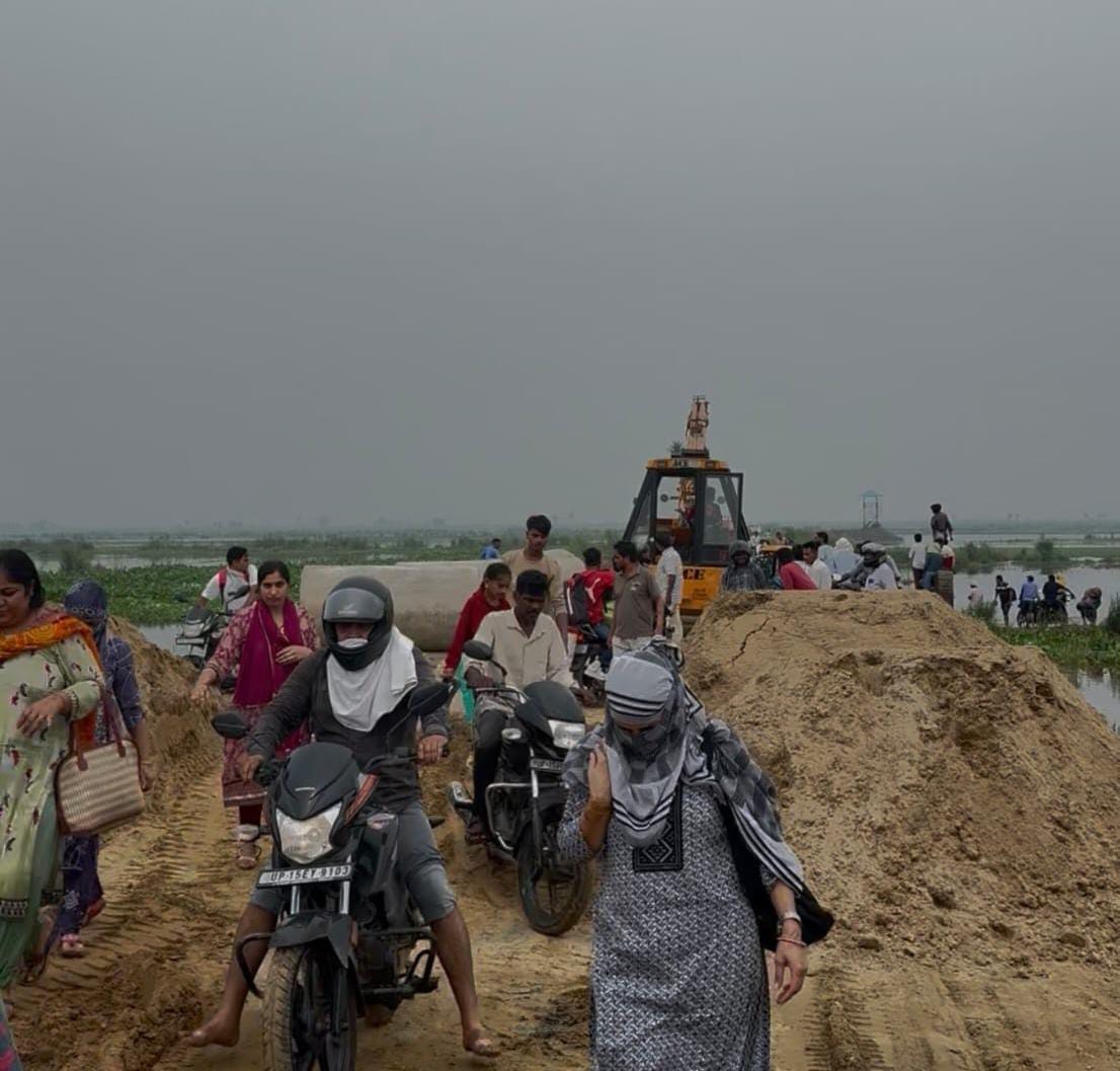 Repair work on the Hastinapur-Chandpur road begins.
